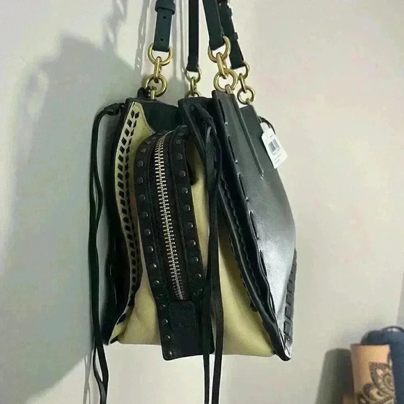 NWT COACH 37391 Dreamer Tote 34 in Colorblock Evergreen Whipstitch Rivets - Picture 9 of 16